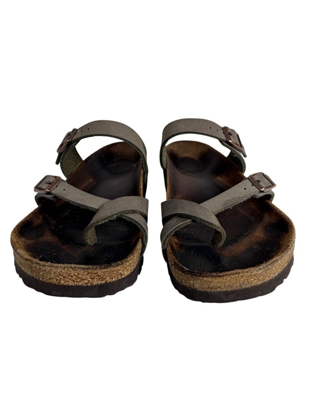 Birkenstock Mayari Sandals Womens EU Size 38 Gray Leather Cork Footbed Slip-On